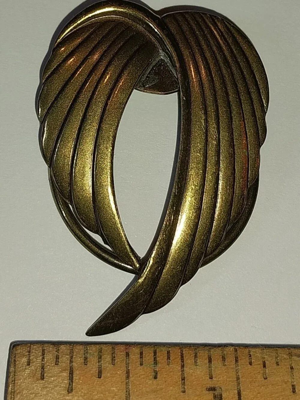 Jeri-Lou Brass Tone Wing Scarf Ring